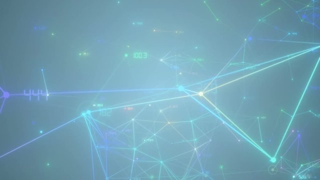 Artificail intelligence concept. Line flat animation with icons appearing.Seamless loop.