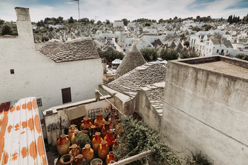 Traditional trulli houses in Arbelobello, province Bari, region Puglia, Italy