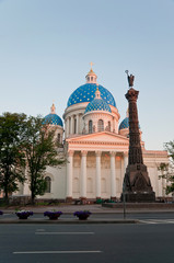 Fototapeta na wymiar Trinity Cathedral at dawn. St. Petersburg, Russia.
