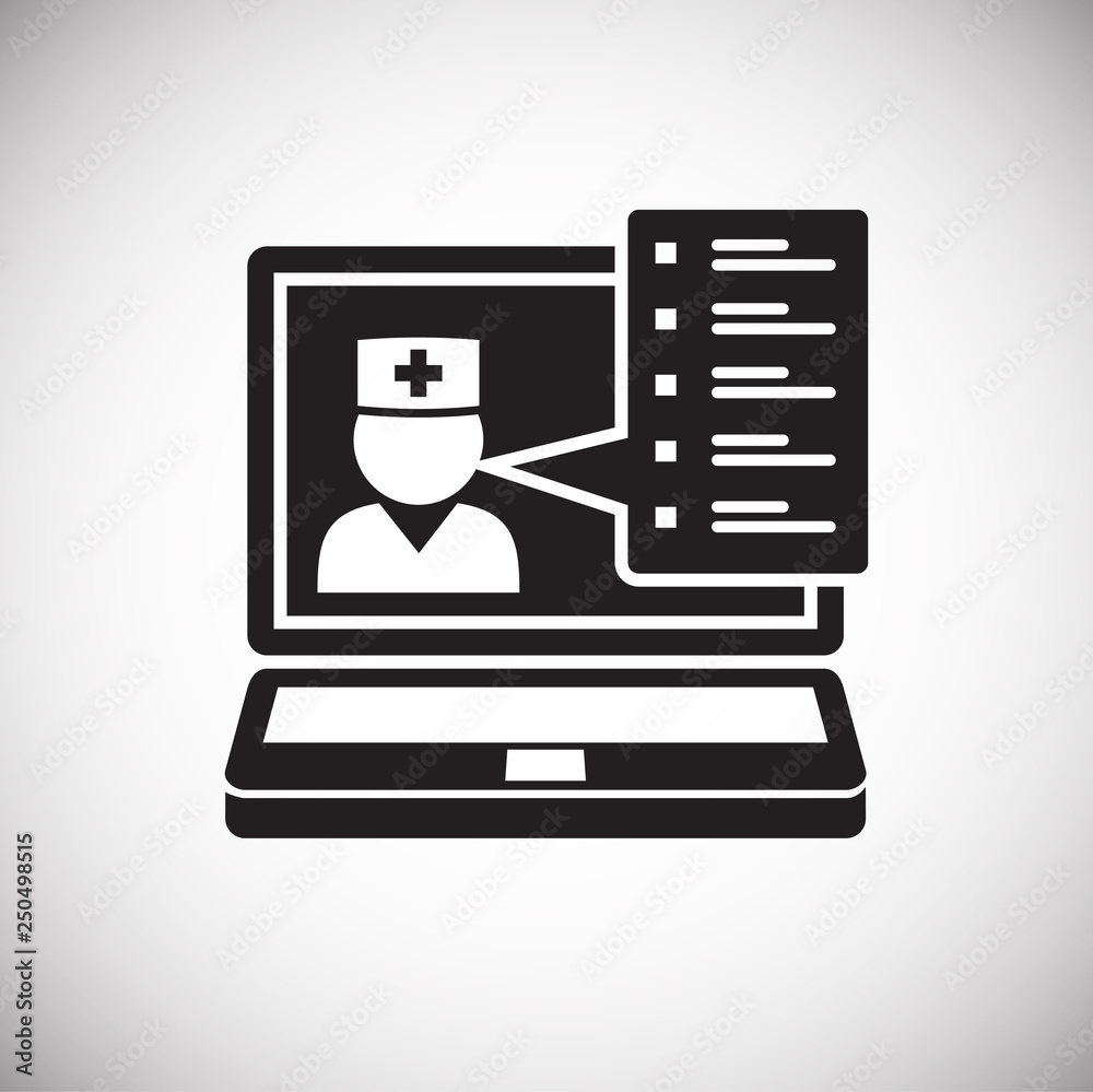 Poster check up icon on white background for graphic and web design, modern simple vector sign. internet co