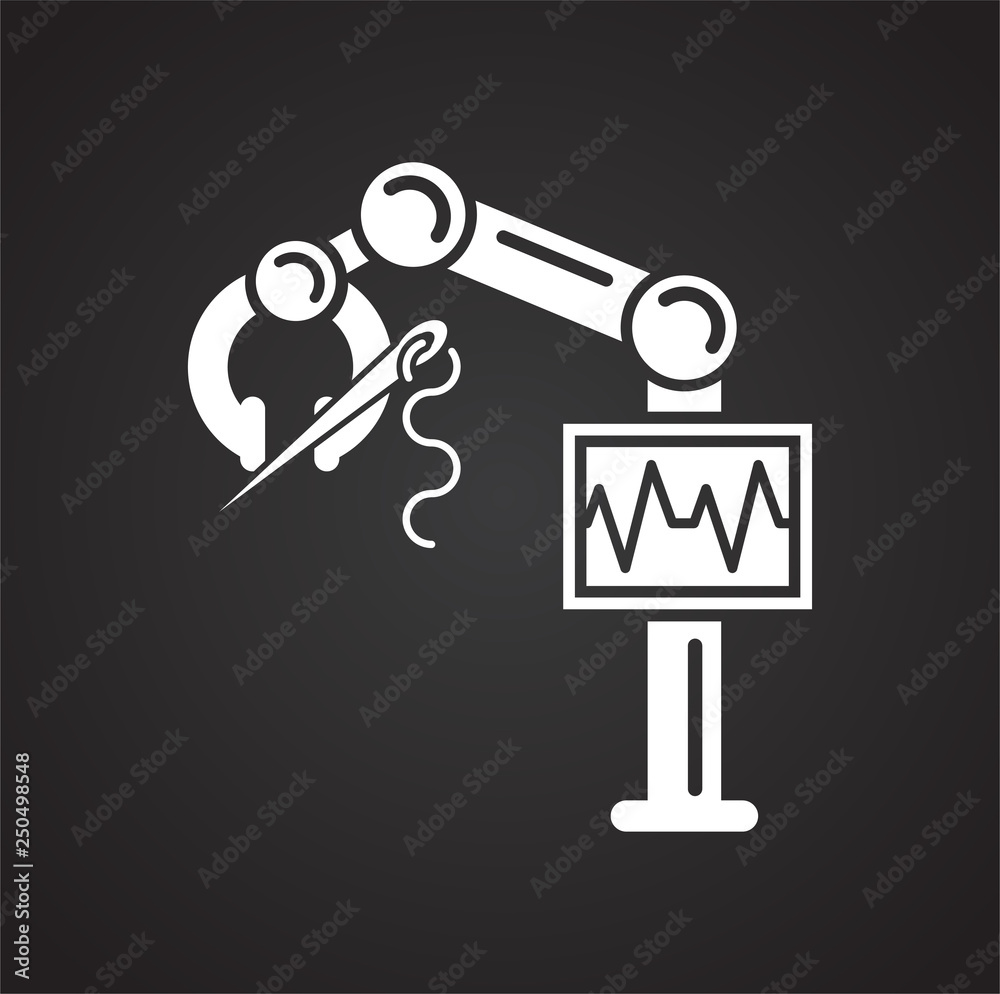 Poster future surgery icon on black background for graphic and web design, modern simple vector sign. inter