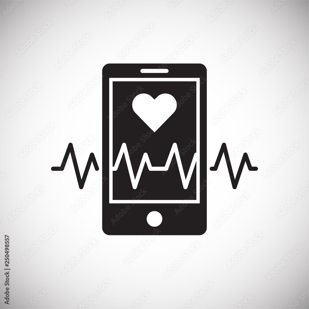 Poster heart rate app icon on white background for graphic and web design, modern simple vector sign. inter