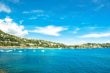 Fototapeta na wymiar Mediterranean sea landscape French riviera Summer holidays background