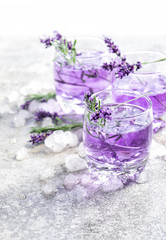 Obraz na płótnie Canvas Lavender drink Summer tonik lemonade still life