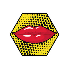 female lips pop art style isolated icon