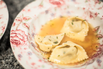 tortellini and broth