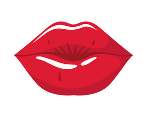 female lips pop art style isolated icon