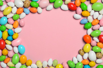 Fototapeta na wymiar Chocolate Eggs on Bright Background, Sweet Easter Treat