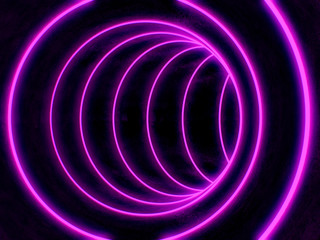 neon tunnel purple art 3d illustration