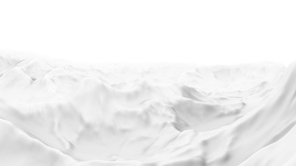 White abstract terrain background 3d illustration