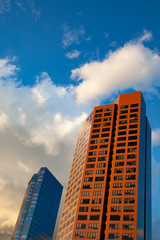 Fototapeta premium down town L.A. buildings with clouds