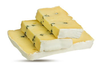 White mould cheese isolated on white background with clipping path