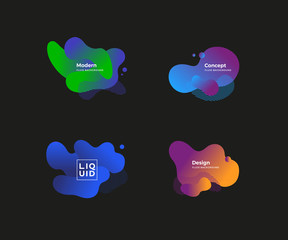 Fluid and liquid shapes. Trendy design templates.