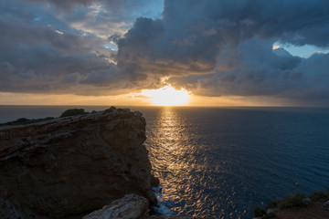 Fototapeta na wymiar Cape Martinet on the island of Ibiza at dawn