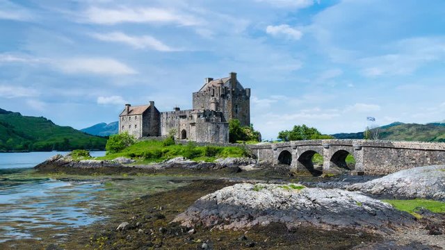 Most famous castle in Scotland: Eilean Donan Castle in the highlands of Scotland, UK