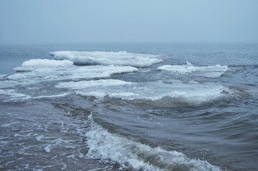 Ice at the seaside.