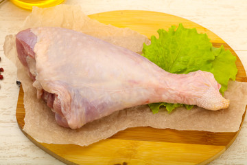 Raw turkey leg