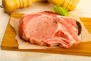 Raw pork cutlet