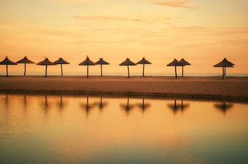 Umbrellas on the beach.