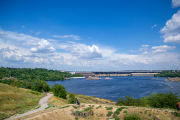 Fototapeta na wymiar Ukraine view on Dnipro river