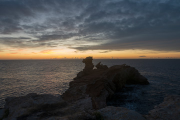 Cape Martinet on the island of Ibiza at dawn