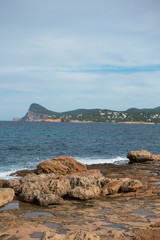 The coast of Ibiza one day with very bad sea