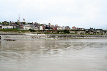 Naklejka premium Beach life at the Village of Ault in Normandy