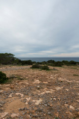 The coast of Ibiza one day with very bad sea