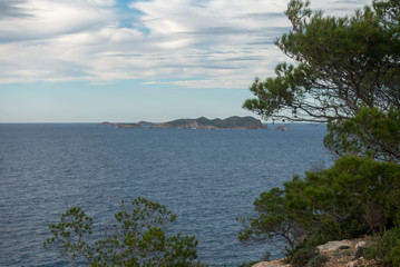 The coast of Ibiza one day with very bad sea