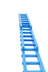 3d rendering of blue ladder isolated