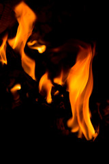 fire flame on black background