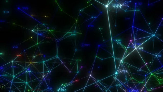 The camera flies past digital and numeric constellations. Steam connectors.