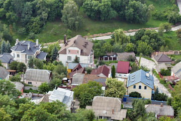 Fototapeta na wymiar Kiev city suburb view from above, Ukraine.