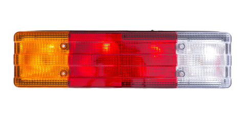 isolated truck taillight. Rear light of a truck isolated on white background