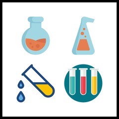 4 beaker icon. Vector illustration beaker set. flask and test tubes icons for beaker works