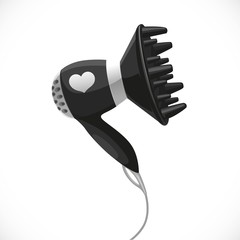 Hair dryer with diffuser isolated on a white background