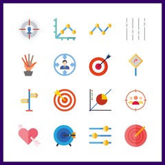 16 arrow icon. Vector illustration arrow set. cupid and targeting icons for arrow works