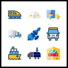 9 logistic icon. Vector illustration logistic set. storehouse and freight forwarding icons for logistic works