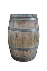 wooden barrel isolated on white background