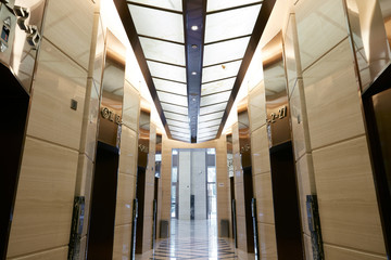 Spacious and bright elevator entrance