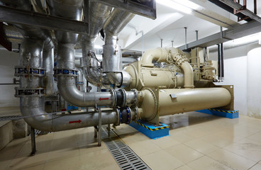 Large equipment room, at the bottom of the office building