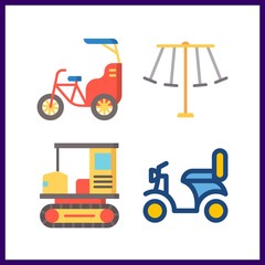 4 rider icon. Vector illustration rider set. motorbike and bike icons for rider works