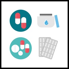 4 dose icon. Vector illustration dose set. pills and medicine icons for dose works