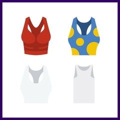4 brand icon. Vector illustration brand set. tank top and sleeveless icons for brand works