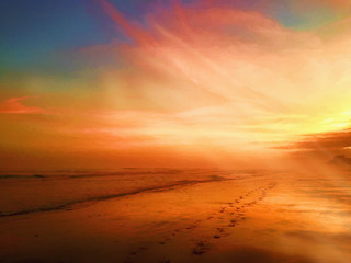 Fototapeta na wymiar Sunset in Myrtle Beach South Carolina Digital Art
