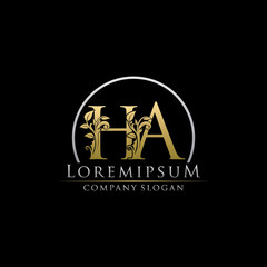 Golden Classy HA Letter Logo