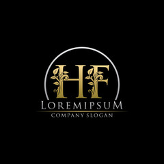 Golden Classy HF Letter Logo