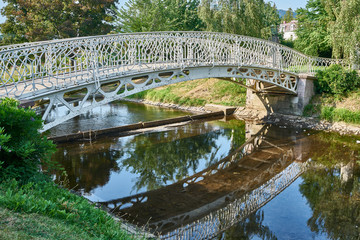 Fototapeta na wymiar Puente en el jardín, Lichtentaler Allee, Baden Baden, Alemania