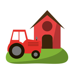 Farm house and tractor