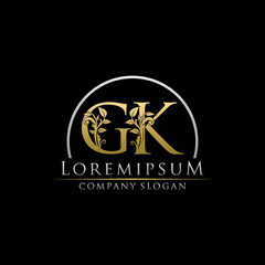 Golden Classy GK Letter Logo